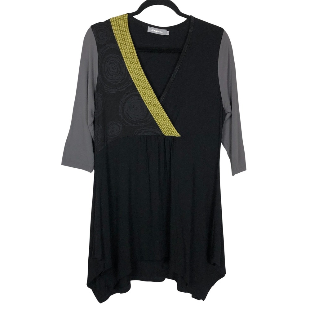 Alembika Womens Artsy Lagenlook 3/4 Sleeve Tunic Top SIze 1 - US 6/8 Art to Wear